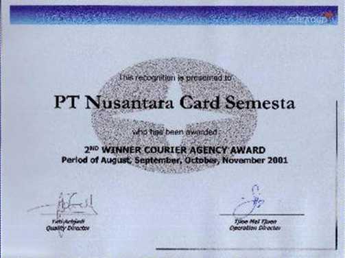 2nd Winner Courier Agency Award